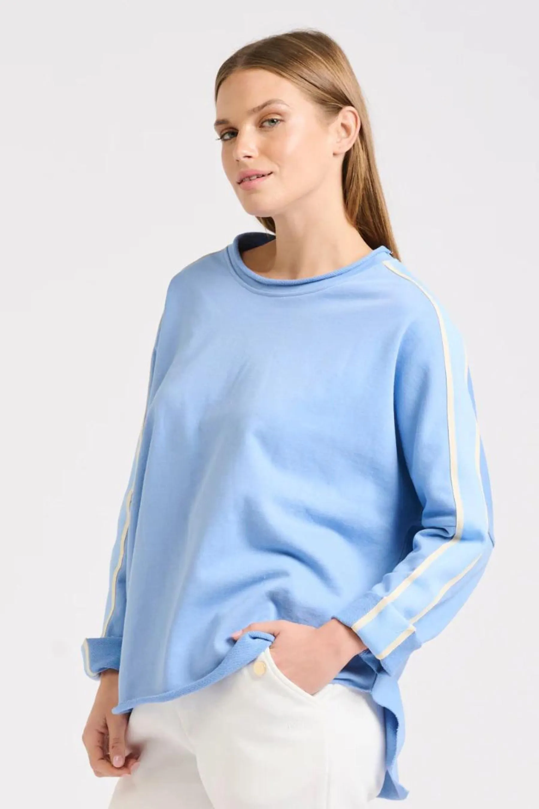 Raw Tape Long Sleeve Sweatshirt | Provincial Blue