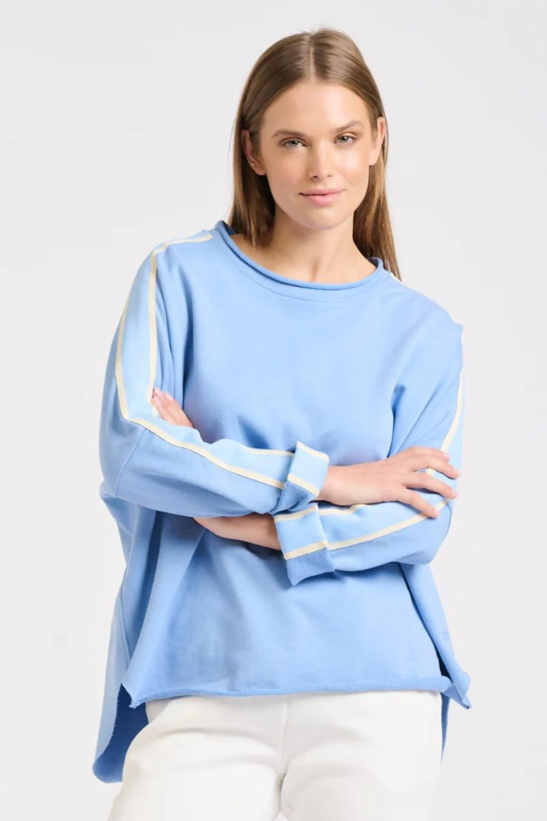 Raw Tape Long Sleeve Sweatshirt | Provincial Blue