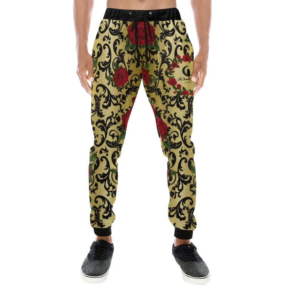 RED ROSES GOLD Men's All Over Print Sweatpants