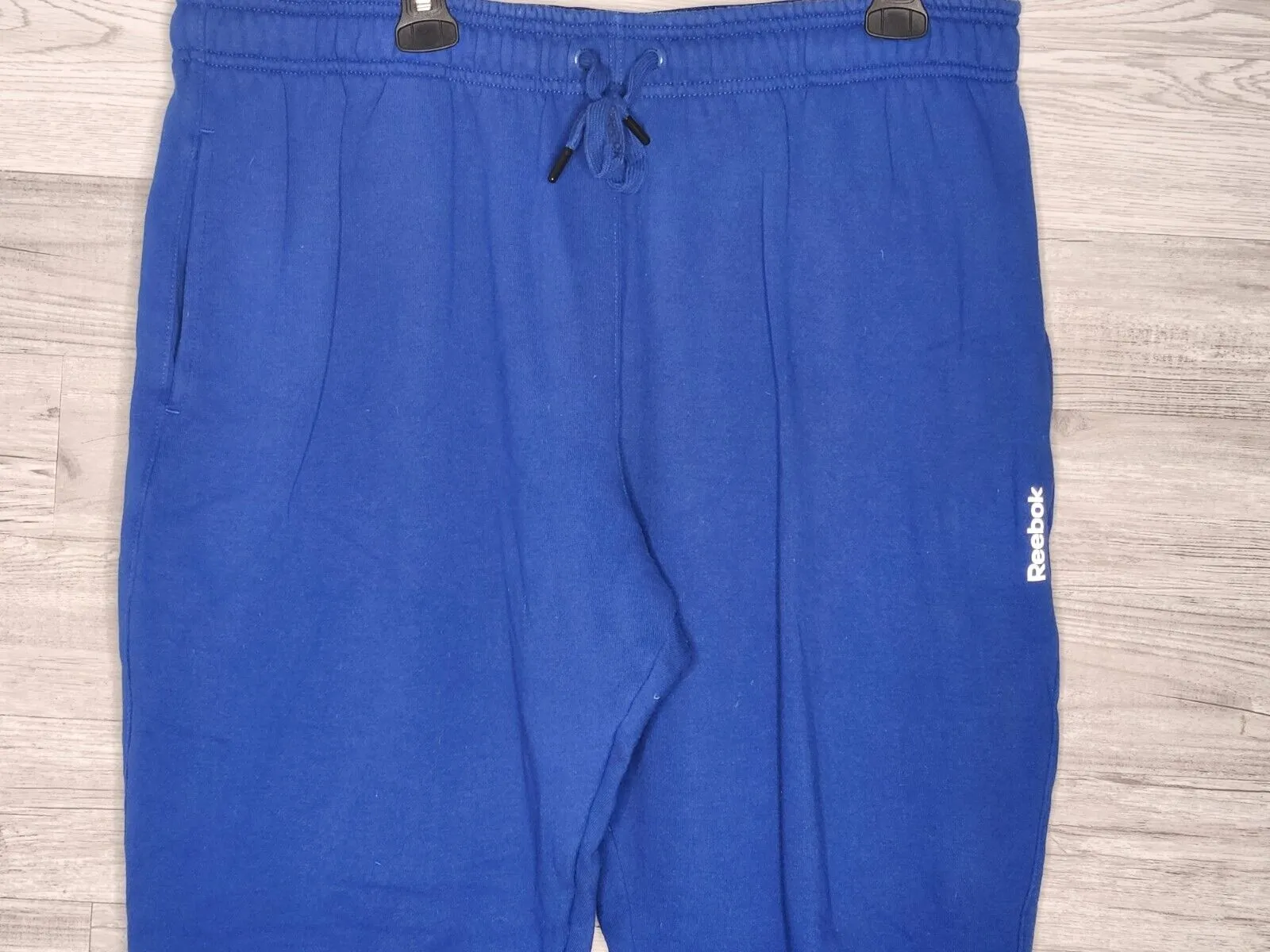 Reebok Men's Preloved Blue Fleece Tapered Leg Drawstring Jogger Sweatpants Size XL