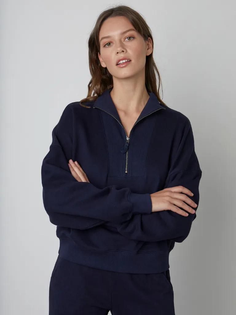 Roxie Half Zip Navy