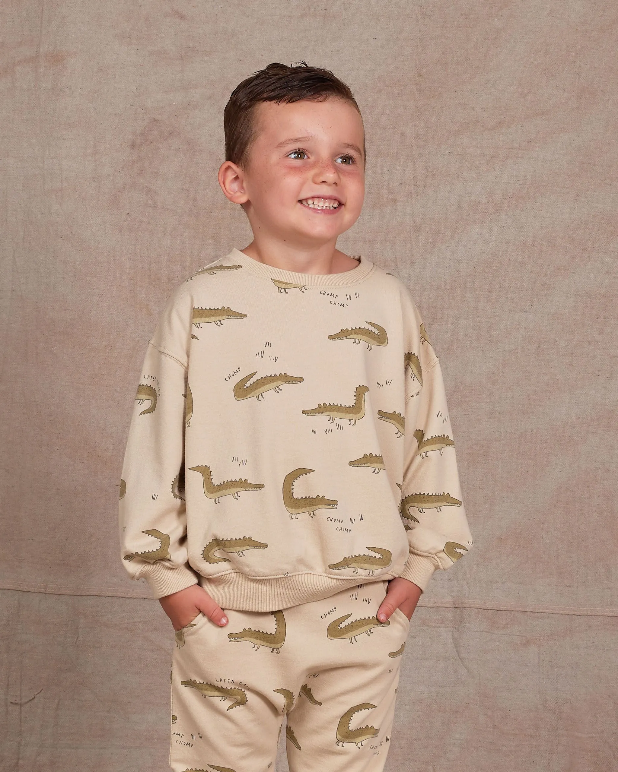 Rylee   Cru Sweatpant - Natural Crocodiles