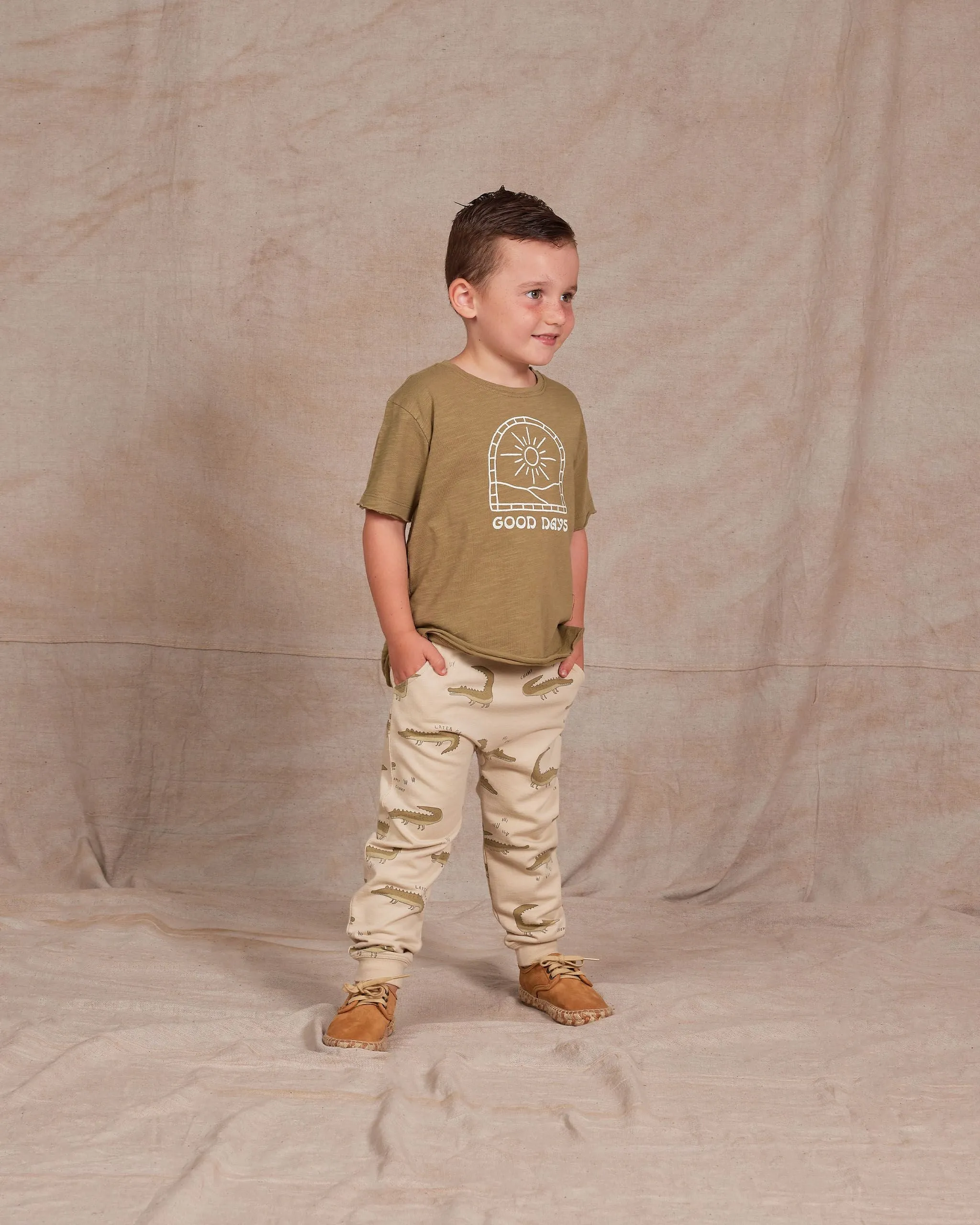 Rylee   Cru Sweatpant - Natural Crocodiles