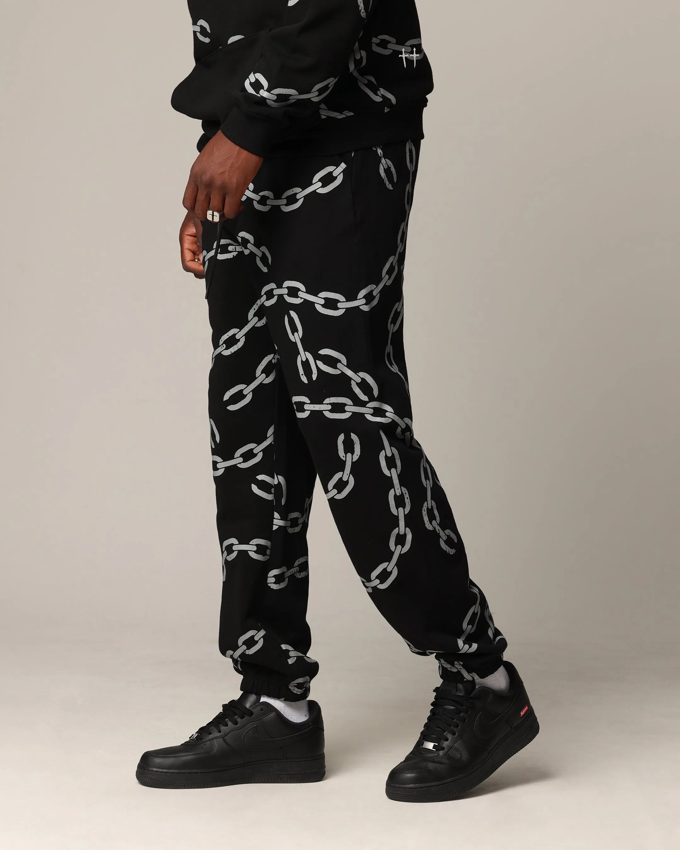 Saint Morta Chain Sweatpants Black/Black