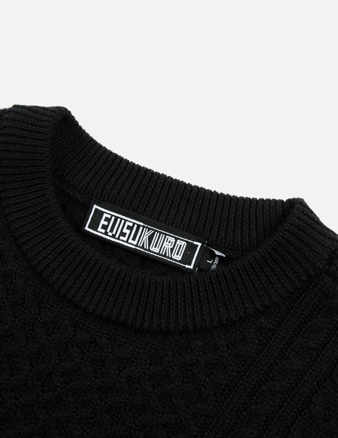 Seagull Embroidery Cable Knit Regular Fit Sweater