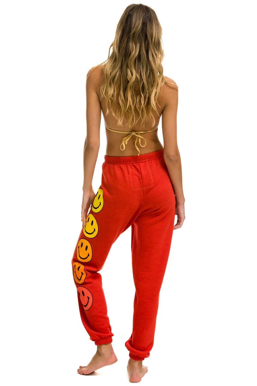 SMILEY SUNSET SWEATPANTS - RED