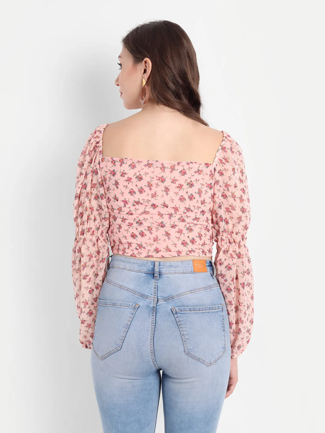 Spring fling beige floral top