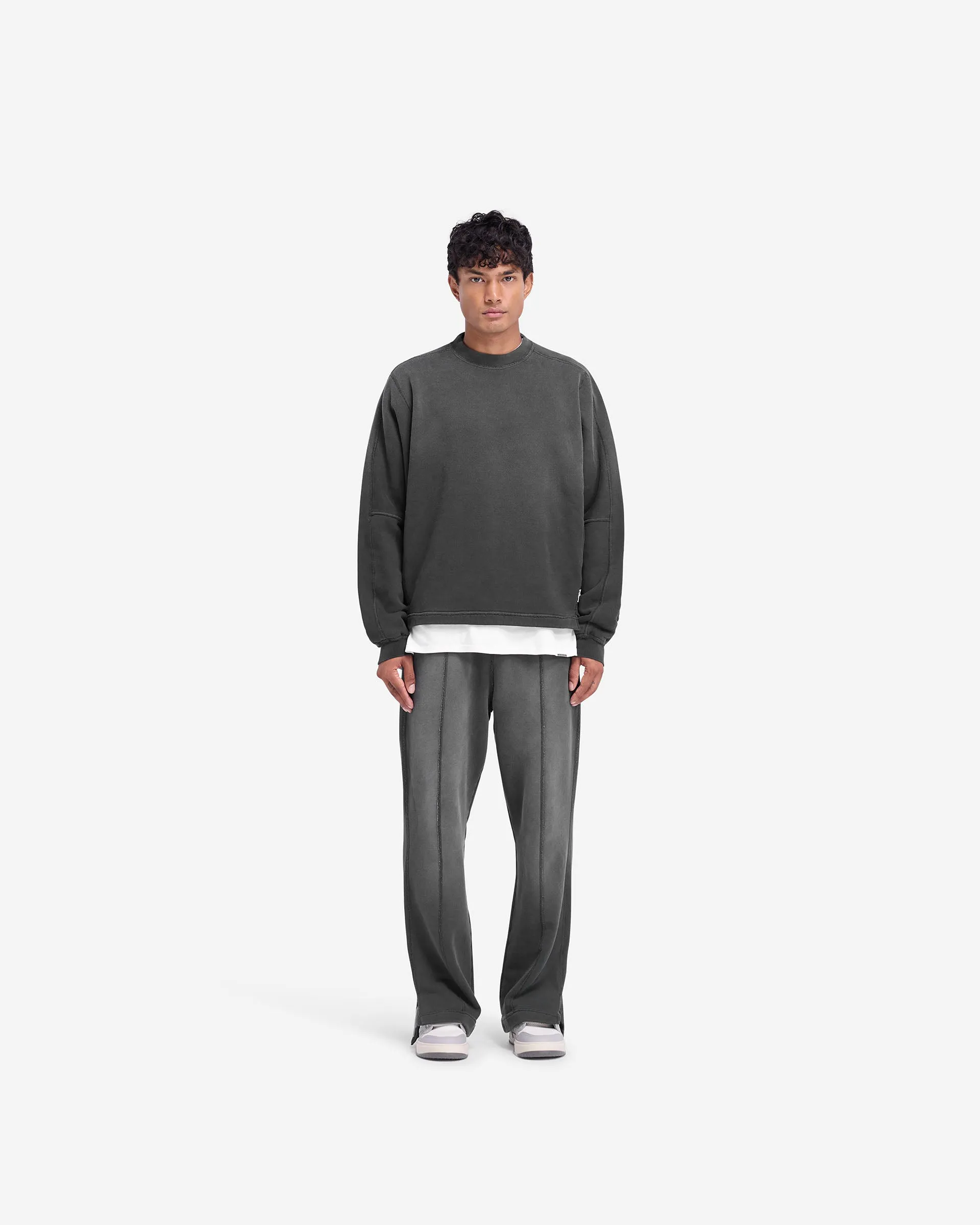 Stepped Hem Sweatpants - Stained Black