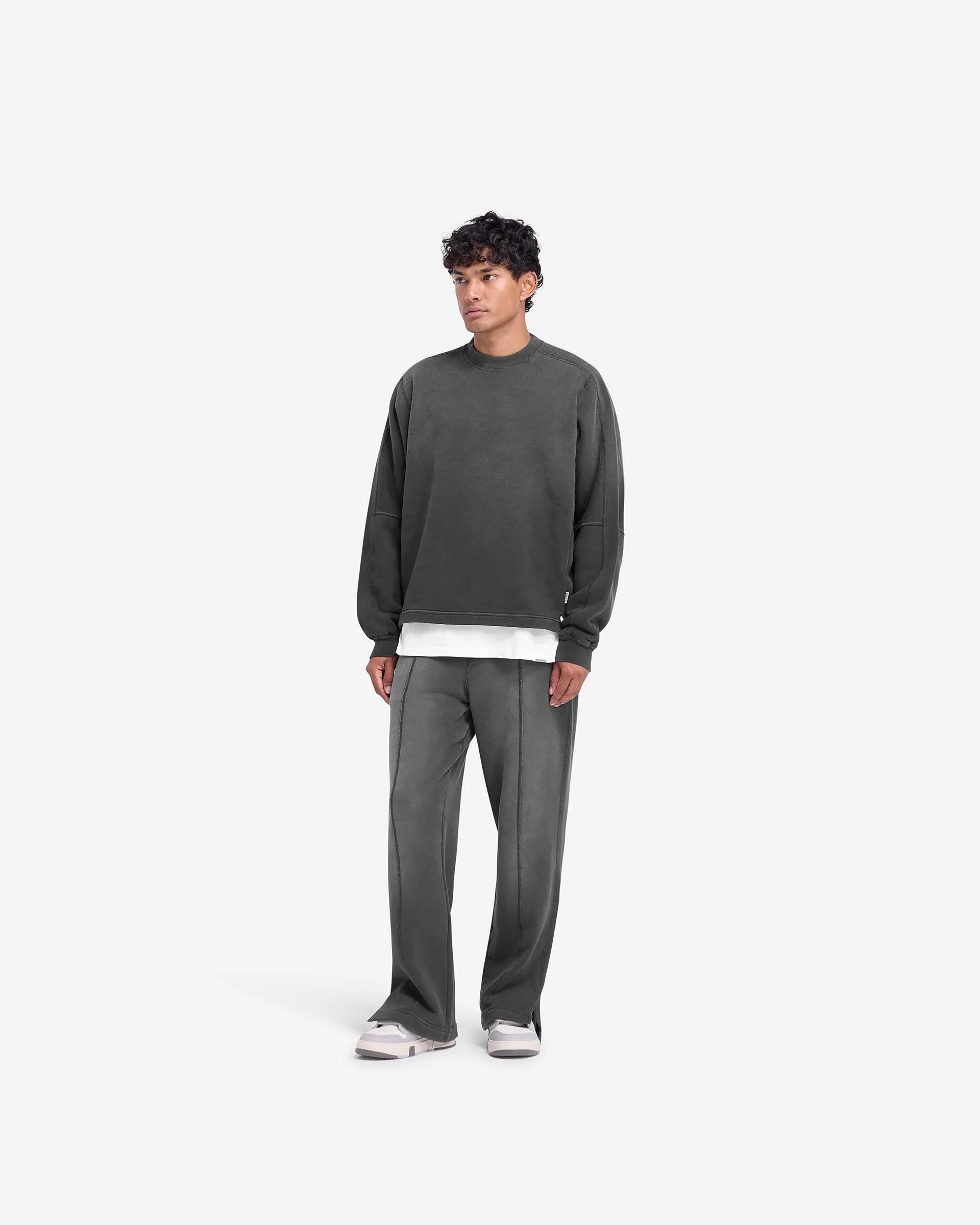 Stepped Hem Sweatpants - Stained Black