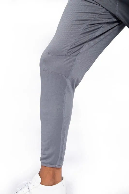 TEEK - Mens Grey Active Bottoms with Tapered Leg