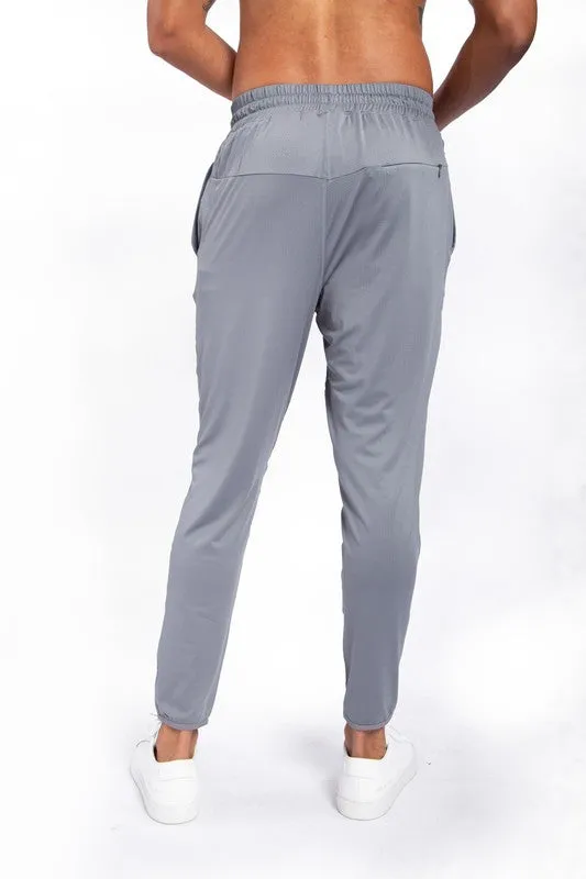 TEEK - Mens Grey Active Bottoms with Tapered Leg