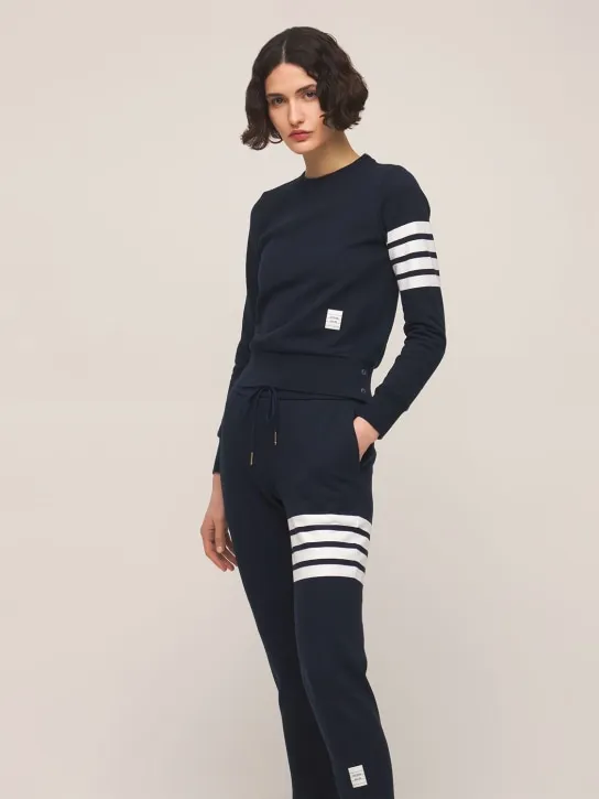 Thom Browne   Intarsia stripes cotton sweatpants 