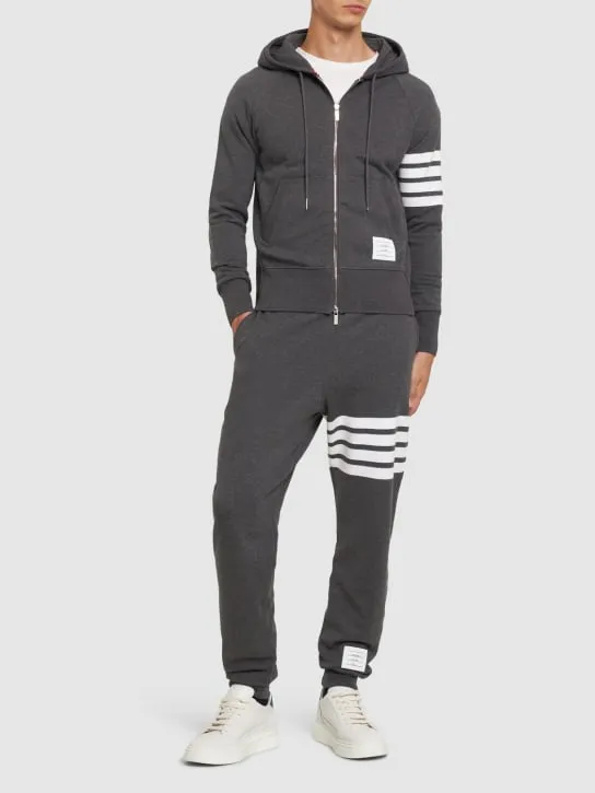 Thom Browne   Intarsia stripes cotton sweatpants 