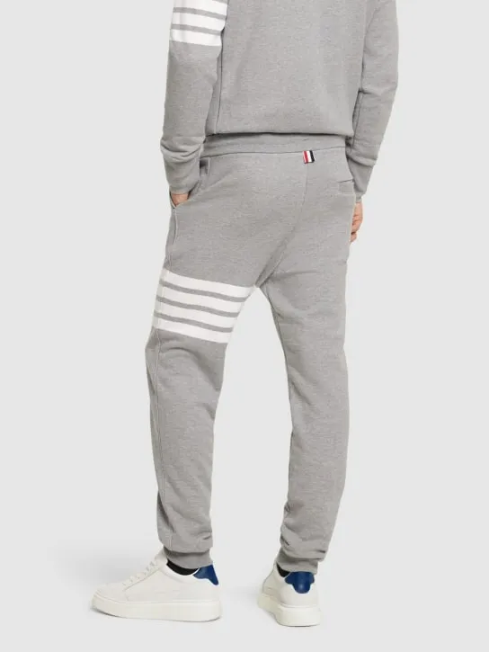 Thom Browne   Intarsia stripes cotton sweatpants 