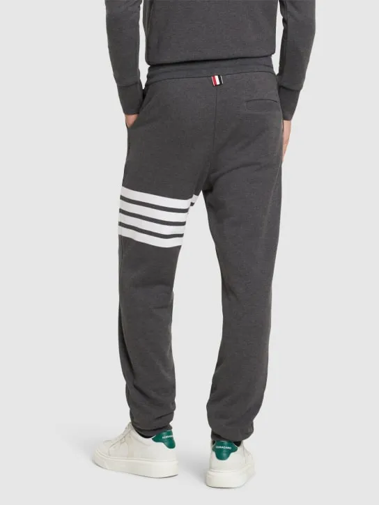 Thom Browne   Intarsia stripes cotton sweatpants 