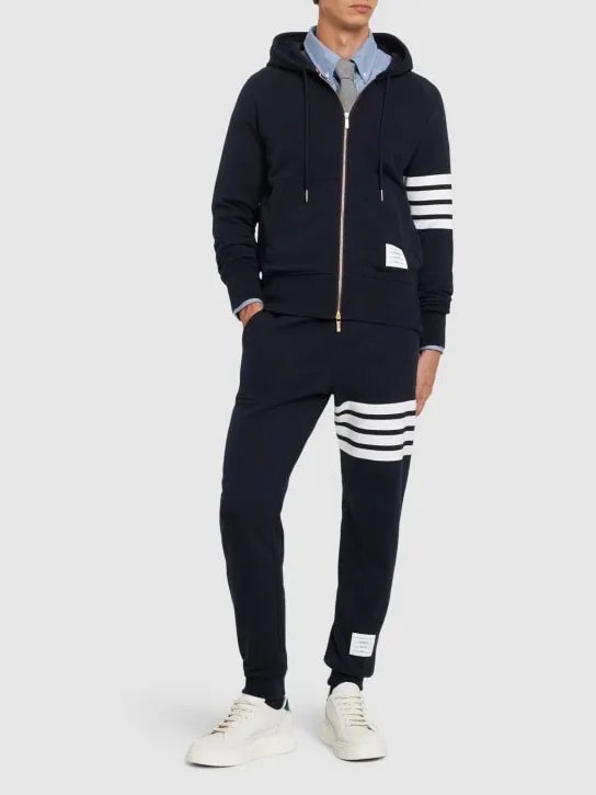 Thom Browne   Intarsia stripes cotton sweatpants 