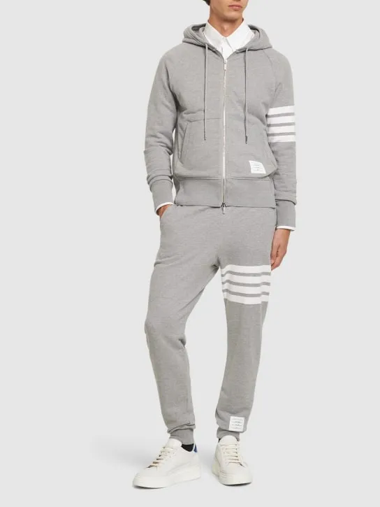 Thom Browne   Intarsia stripes cotton sweatpants 