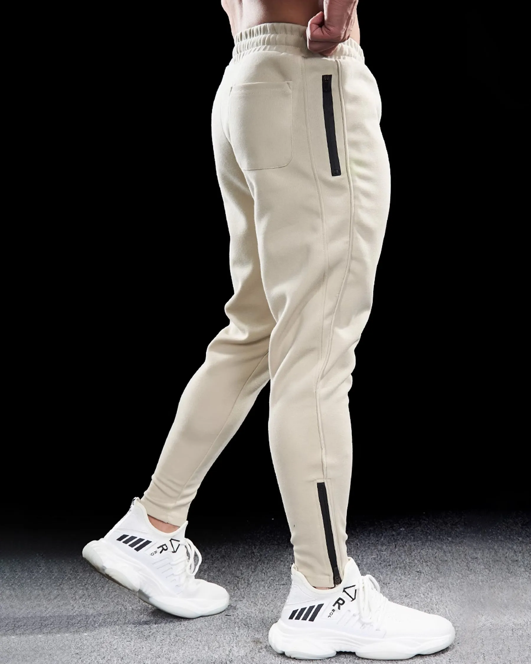 Track Side Sweatpants Jogger With Zipper Hem