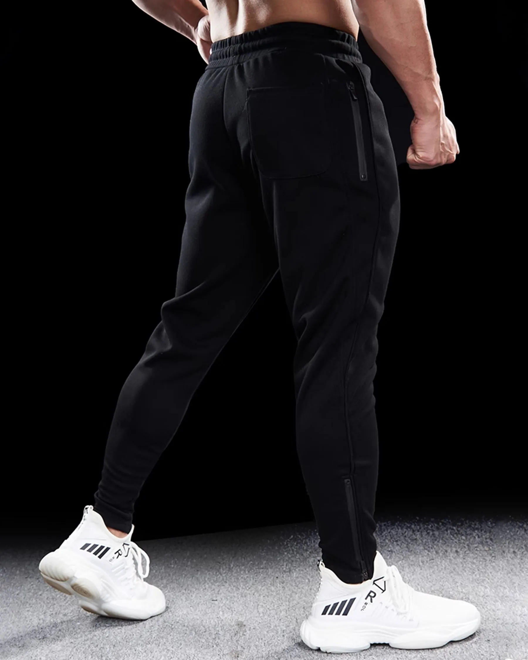 Track Side Sweatpants Jogger With Zipper Hem