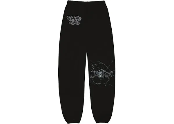 Travis Scott Jack Boys Cracked Sweatpants Black