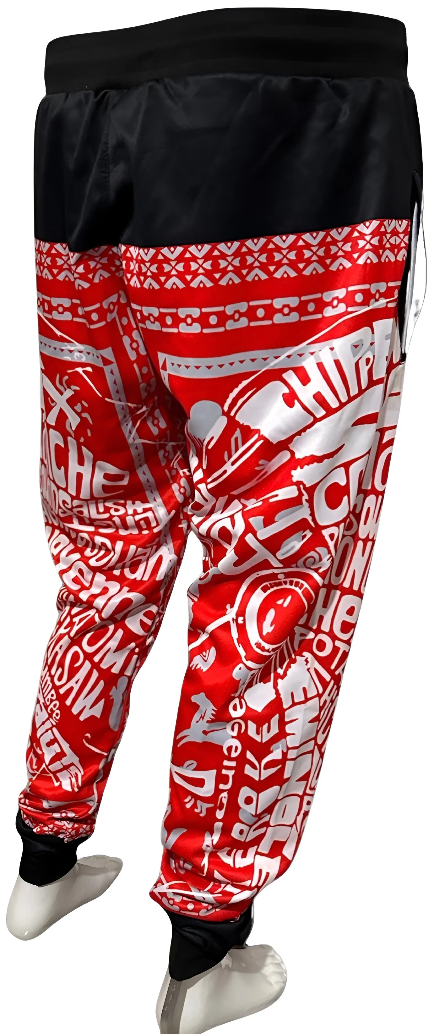 ^TRIBE VIBES^ (RED-GREY-BLACK-WHITE) JOGGER SWEATPANTS