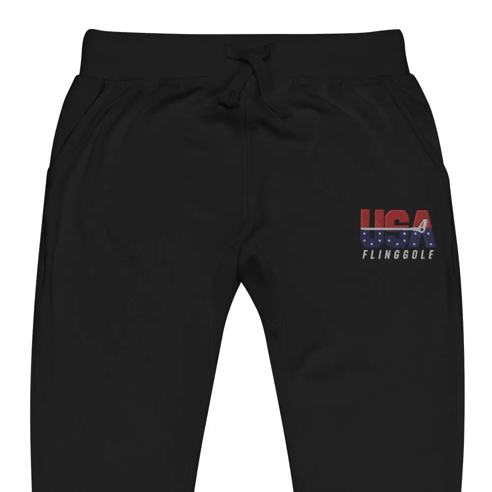 USA FlingGolf Unisex Fleece Sweatpants (Dark)