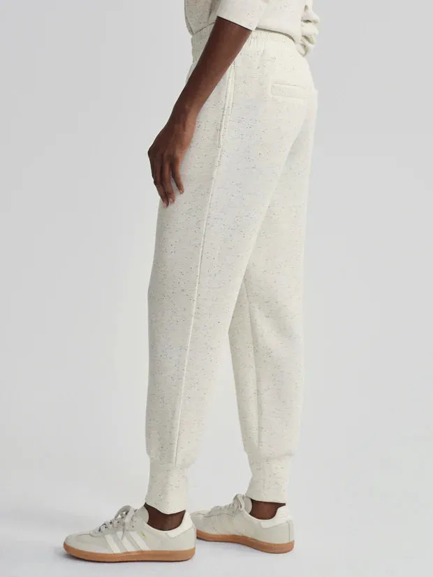 Varley The Slim Cuff Pant 25, Ivory Marl Fleck