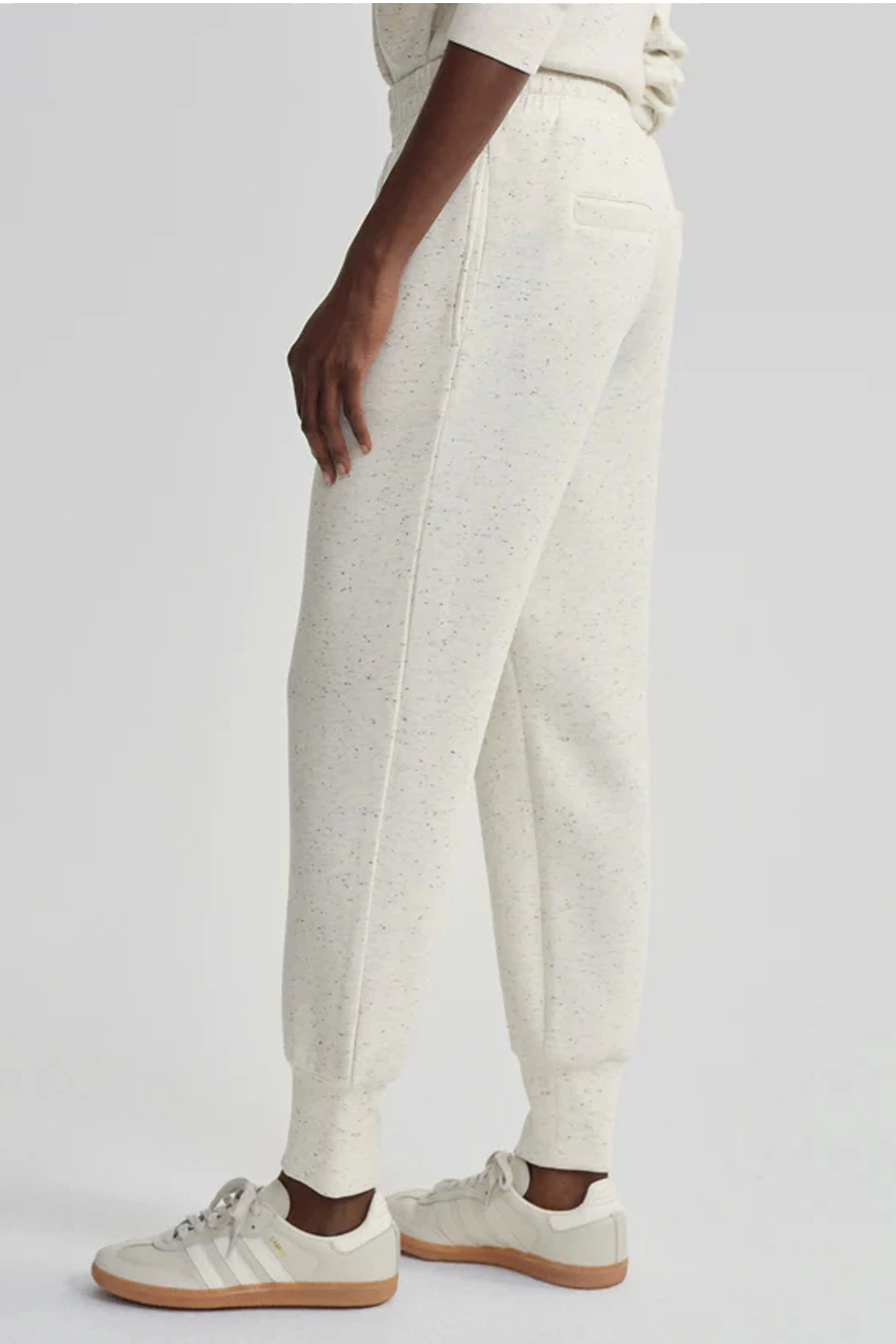 VARLEY | The Slim Cuff Pant 25 - Ivory Marl Fleck