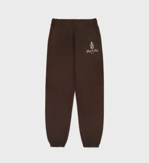 Vendome Sweatpant - Chocolate/White