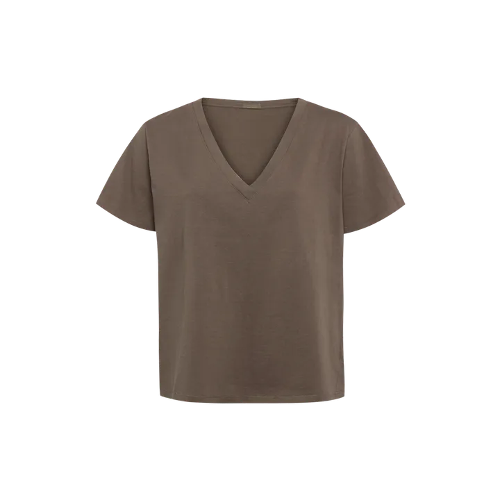 Vintage Cotton V-Neck Everyday T-Shirt | Mocha