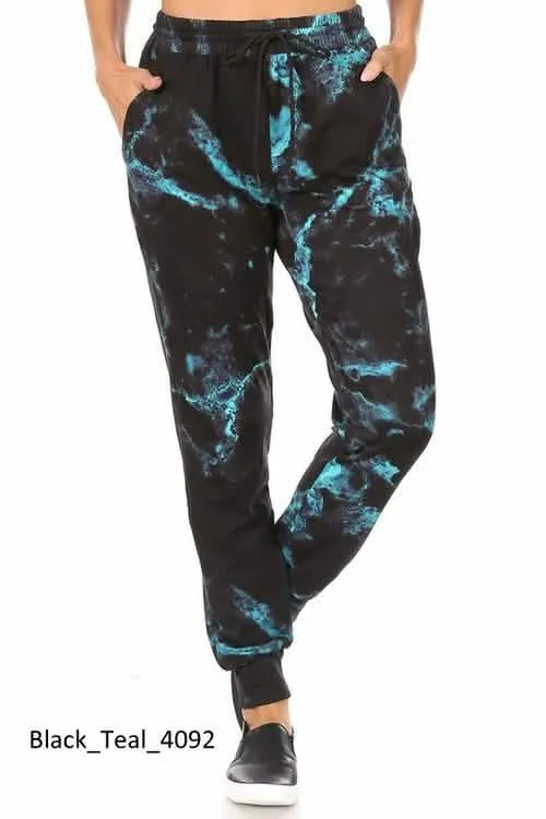 Womens Cozy Marbled Fleece Joggers for Effortless Style