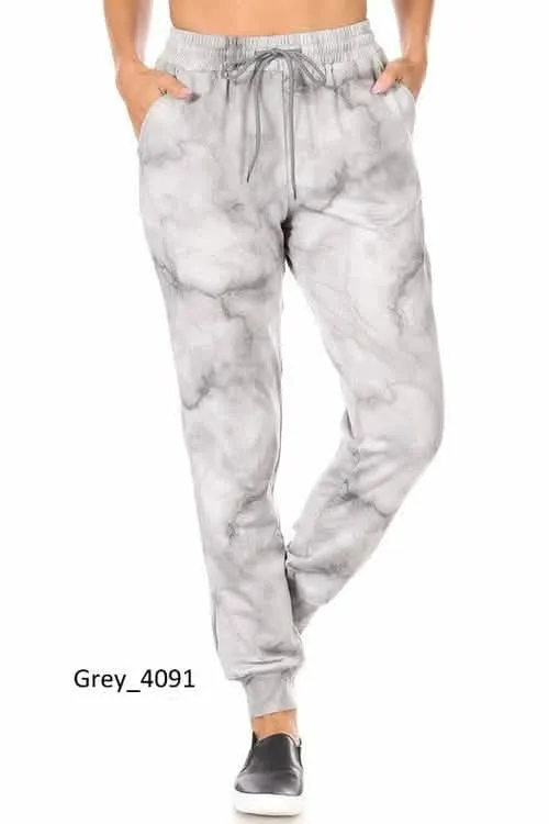 Womens Cozy Marbled Fleece Joggers for Effortless Style