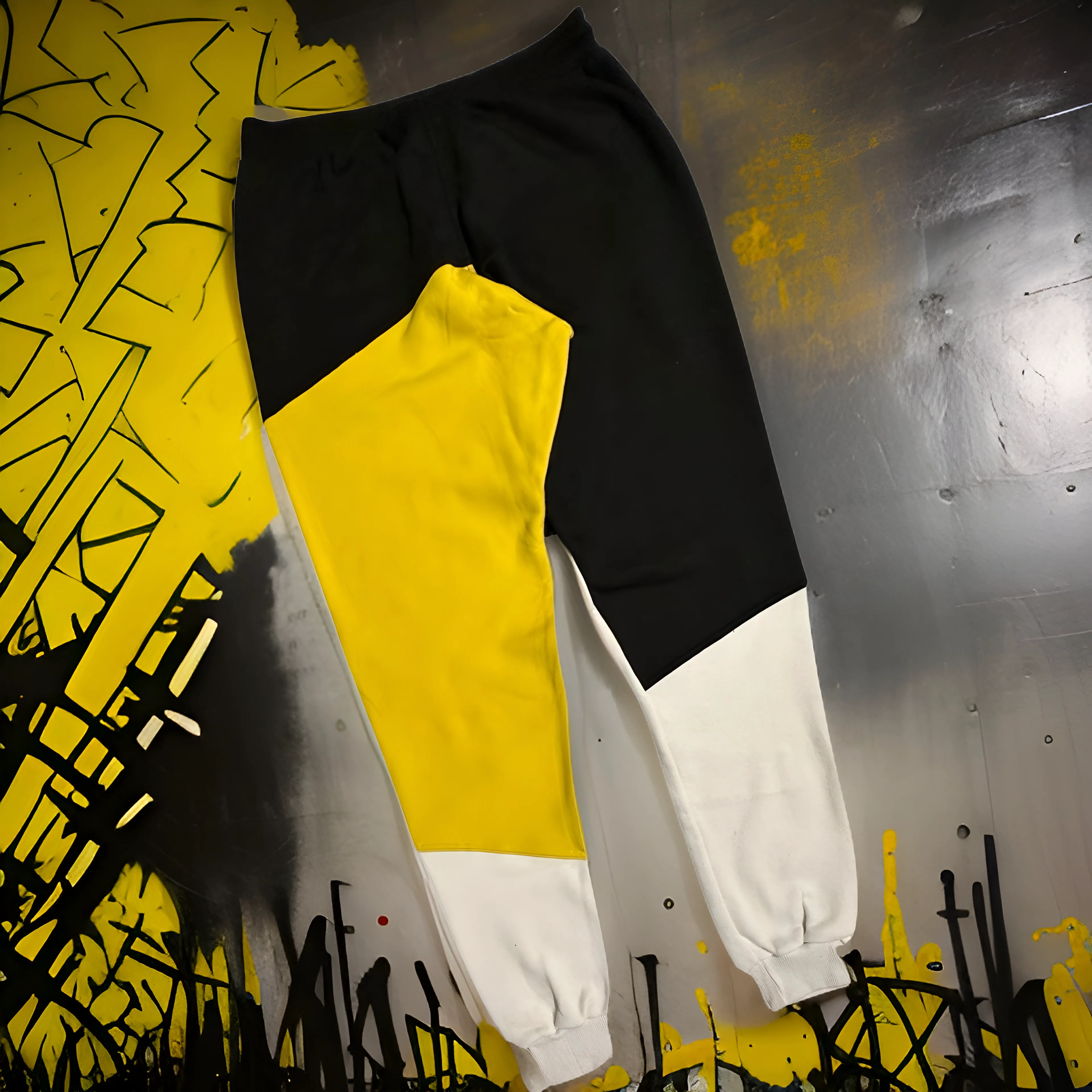 *WU-WINNIPEG* (3 TONE) CUT & SEW JOGGER SWEATPANTS (EMBROIDERED LOGO)