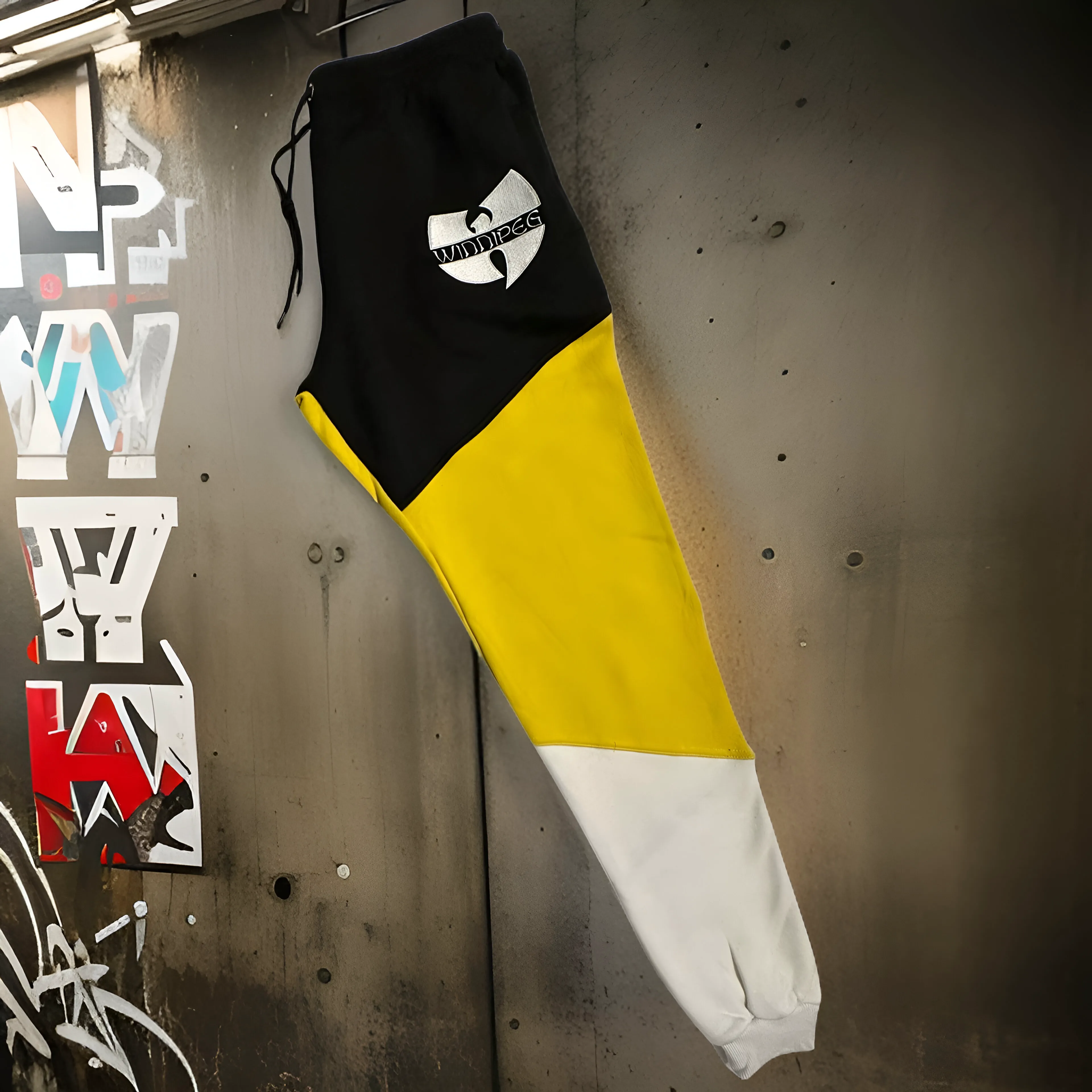 *WU-WINNIPEG* (3 TONE) CUT & SEW JOGGER SWEATPANTS (EMBROIDERED LOGO)